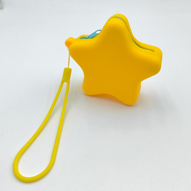 Creative Silicone Coin Purse Portable Zipper Cosmetic Bag Starfish Shape Earphone Bag Women Girls Multifunction Storage Bag