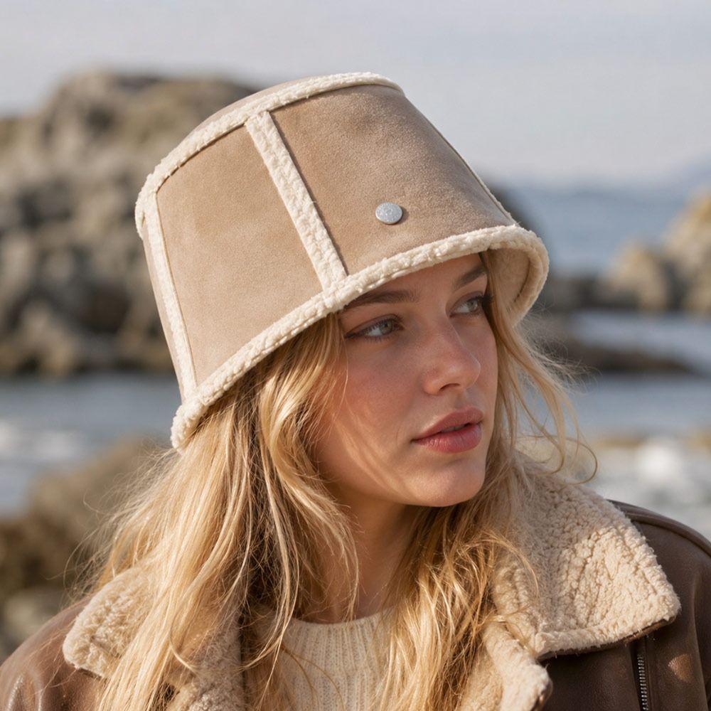 Thicken Fisherman Cap Soft Panama Hat Casual Warm Cap  for Women