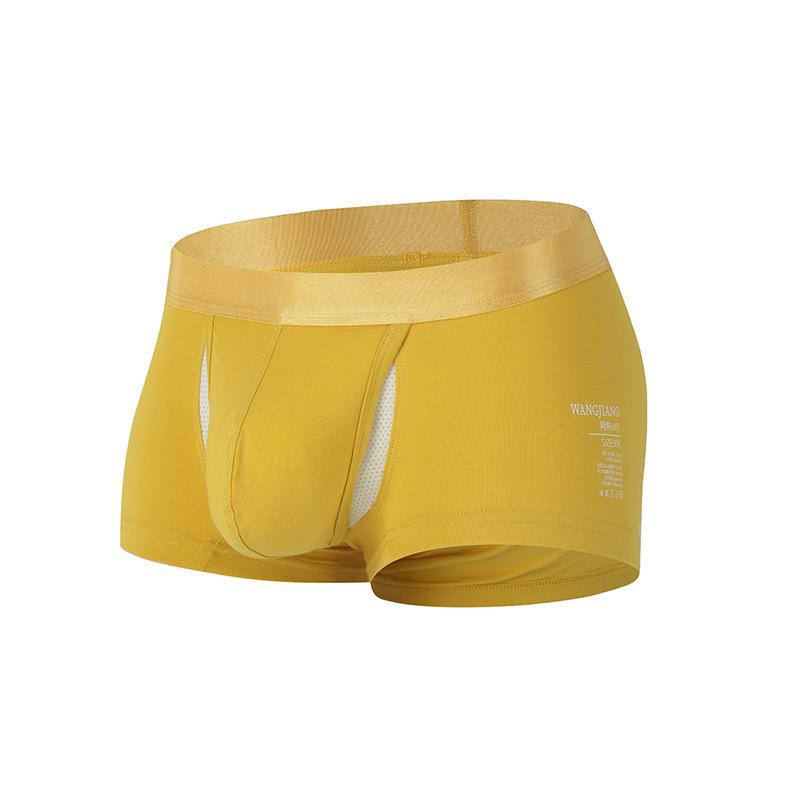 Boxers pour hommes Printemps et Été Couleur Unie U Convexe Séparé Espace Silo Coton Respirant