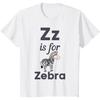 Kids Z Is for Zebra Preschool Kindergarten Teacher Student Kid T-Shirt