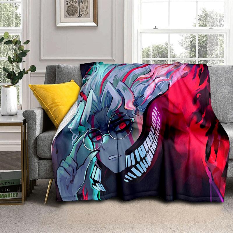 3D DAN DA DAN Anime Cartoon Blanket,Soft Throw Blanket for Home Bedroom Bed Sofa Picnic Travel Office Cover Kids Gift 75x90cm