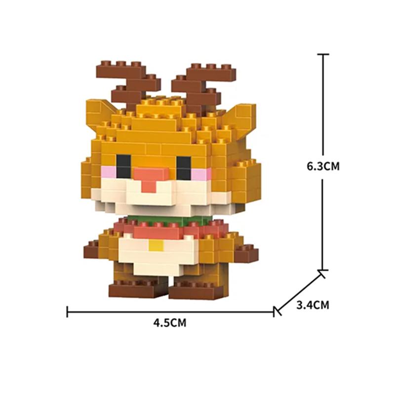 Animals Lion Tiger Piglet Micro Particle Building Blocks Toy for Children Old Boy Birthday Gift Dog Cat Mini Bricks Girl Toys