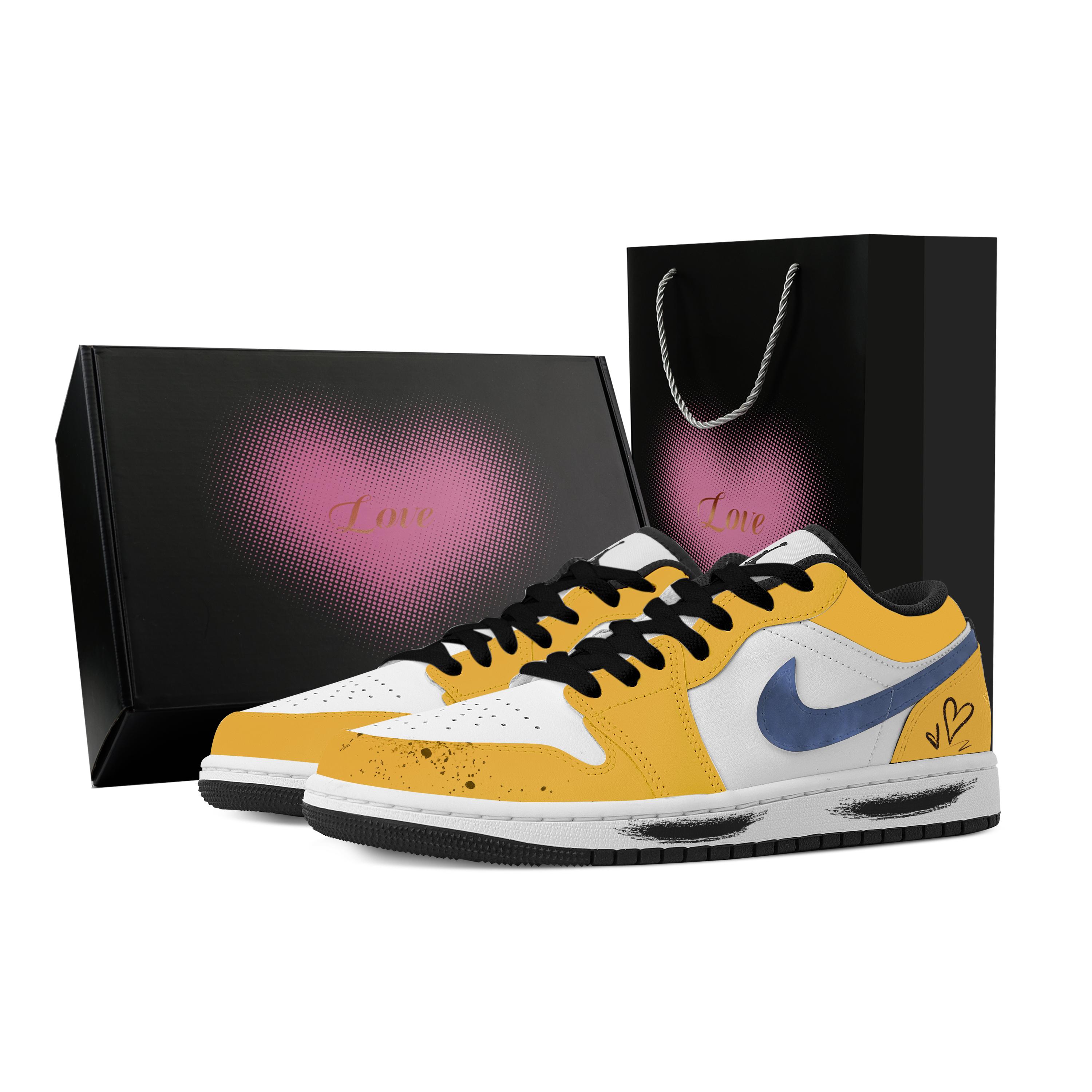 

Jordan Air Jordan 1 Bumblebee, Heart Box Abrasion Resistant Low top Vintage Basketball Shoes Women s White Yellow DC0774-101(Team529--) 39
