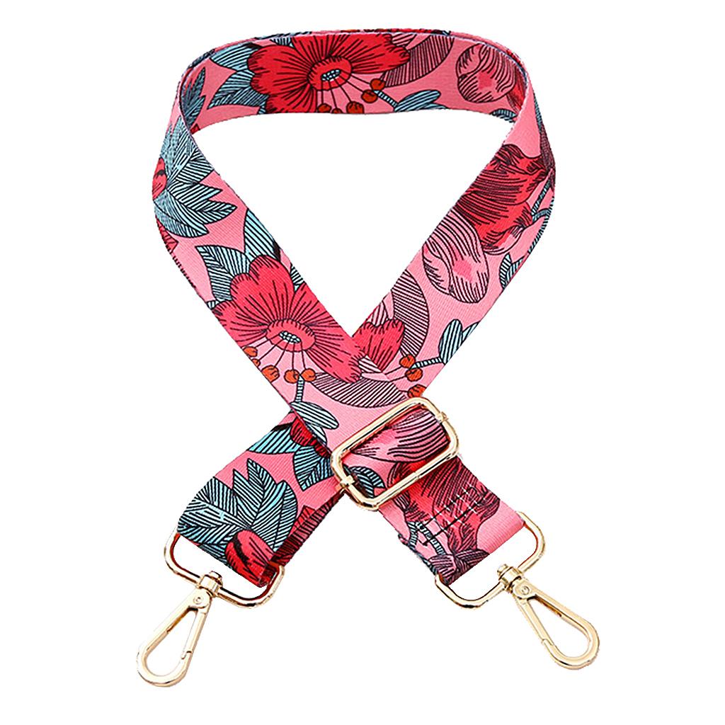 Purse Strap Replacement Crossbody Shoulder Bag Strap Guitar Style Multicolor Canvas Adjustable Handbag Laptop with Buckles