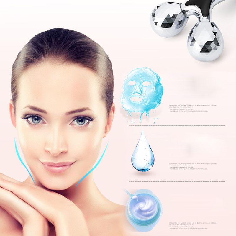Rolling Face Massager with 3D Double Rollers Sculpting Tightening and Firming Beauty Tool KTY