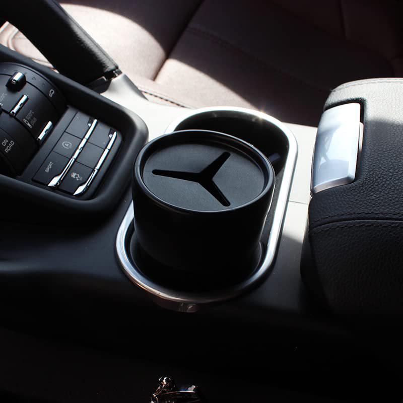 Compact Multifunctional Car Trash Can with Lid & Ashtray