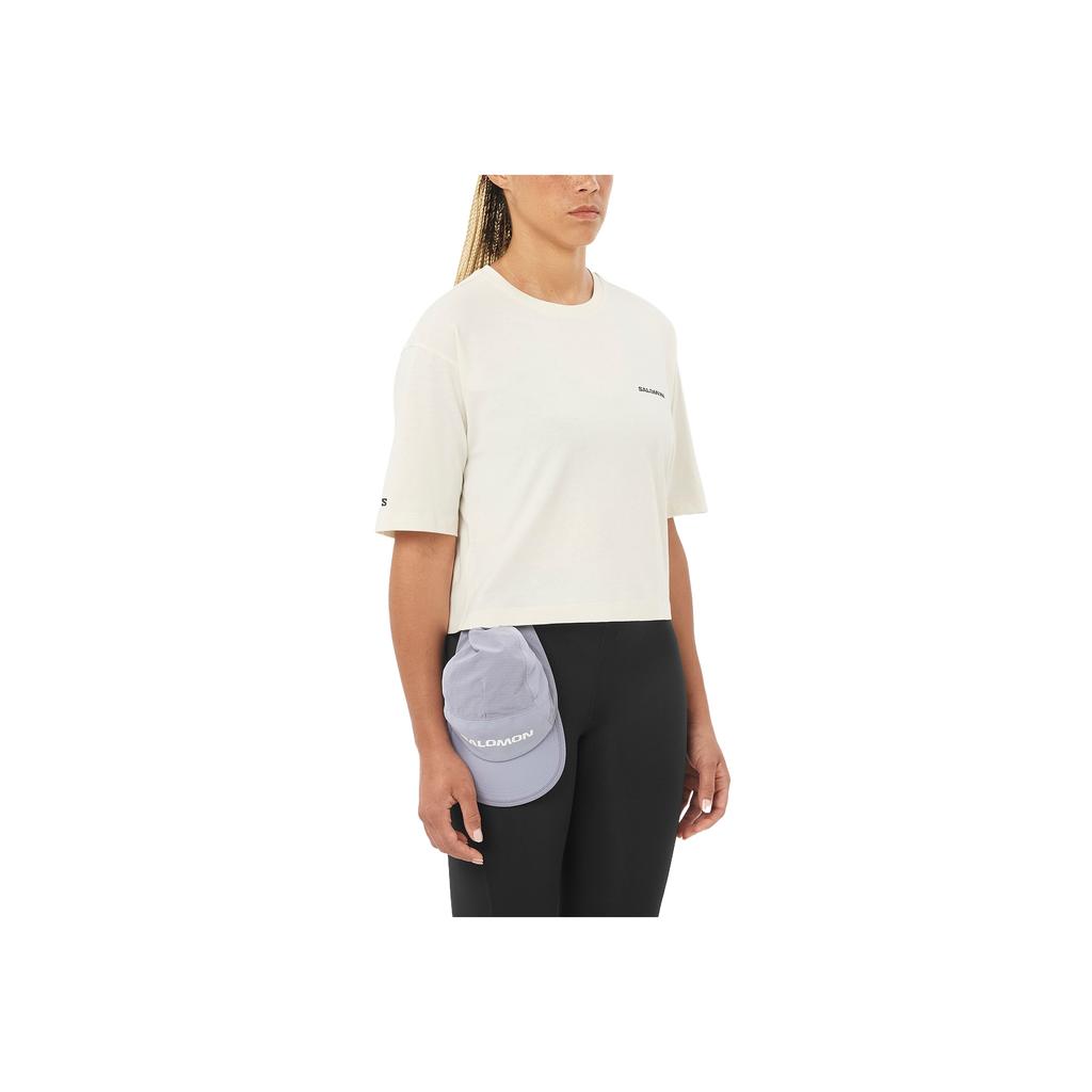Salomon Short Tee Vitality Natural Minimalist Trendy Short Sleeve Drop Shoulder T-Shirt Women Tops C26807