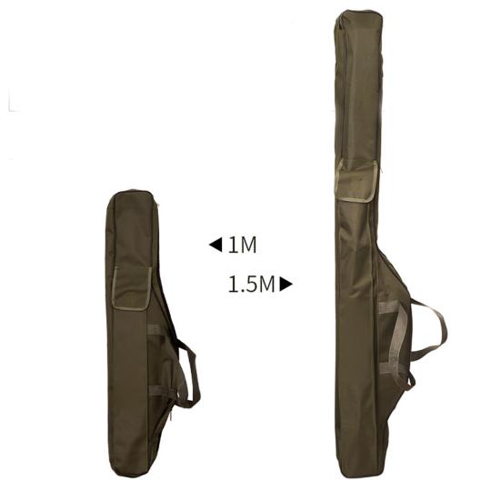 1/1.5M Faltbare Angelrutentasche mit Reißverschluss Aufbewahrungskoffer für Angelrutenwerkzeug Halter Tackle