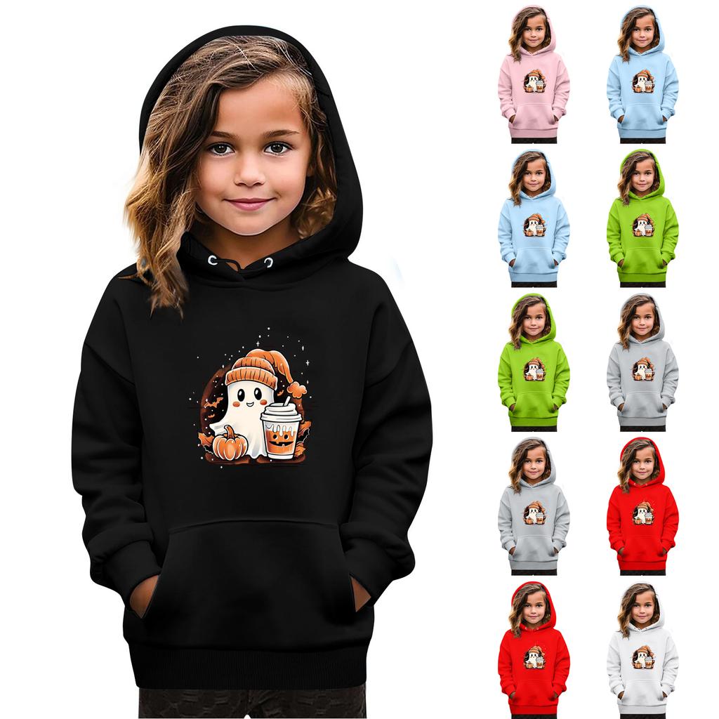 Sweatshirts For Teen Girls Hoodies Long Sleeve Drawstring Pullover Cute Oversized Hoodie Halloween Day