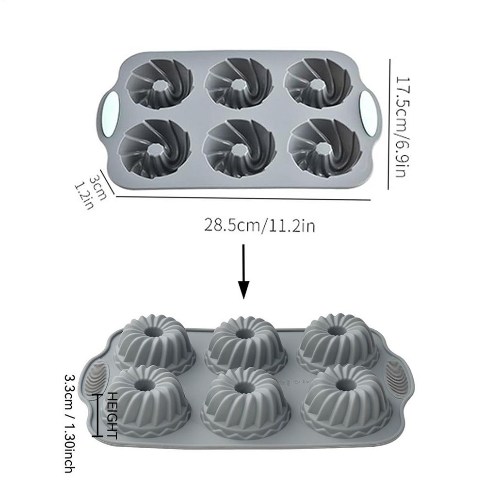 Silicone Ice Tray 6-Cavity Reusable Christmas Wreath Holiday Ice Molds for Chocolate, Cake, Soap, Candle Making Party Supplies