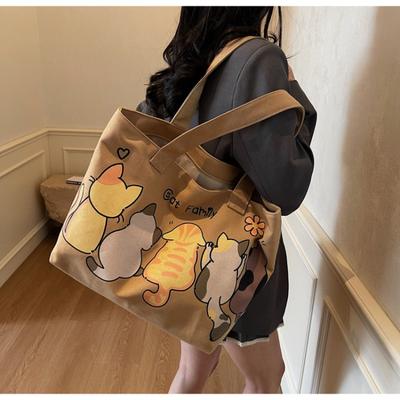 Popular Large-capacity Tote Bag Women's New Literary Canvas Bag Student Class Shoulder Bag