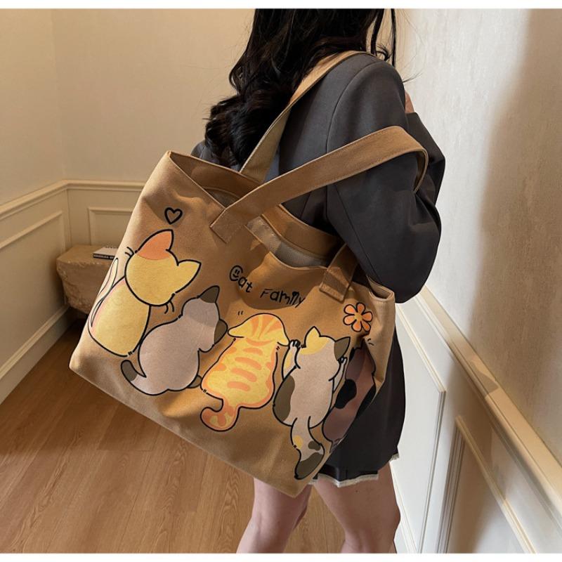 Popular large-capacity tote bag women's new literary canvas bag student class shoulder bag