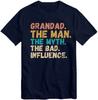 Grandad The Unisex The Myth Tshirt Best Gift For Grandfather Christmas Tee Top