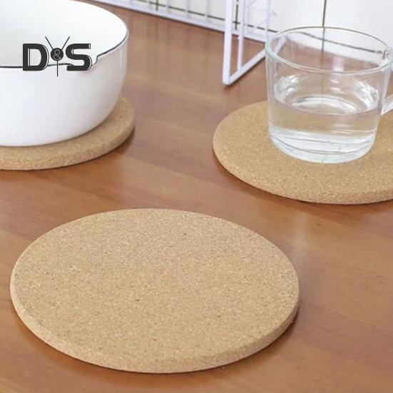 2Pcs Cork Trivet Set Heat Resistant Thick Cork Coasters for Hot Dishes Versatile Round Cork Placemats for Kitchen Table