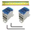 Bloc Terminal DIN CTRICALVER 2 x 80A Joncțiune Terminală pe Șină DIN 1 x C45 DIN cu Kit Cheie Hexagonală, Cutii Monopolare, Șină,