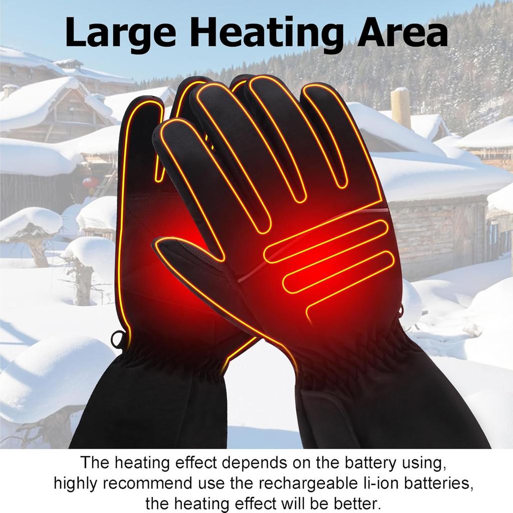 MMlove Heated Gloves for Men Women, Touchscreen Electric Gloves Winter Warm Heating Gloves Waterproof Hand Warmer Gloves Outdoor Indoor Hand Warmer