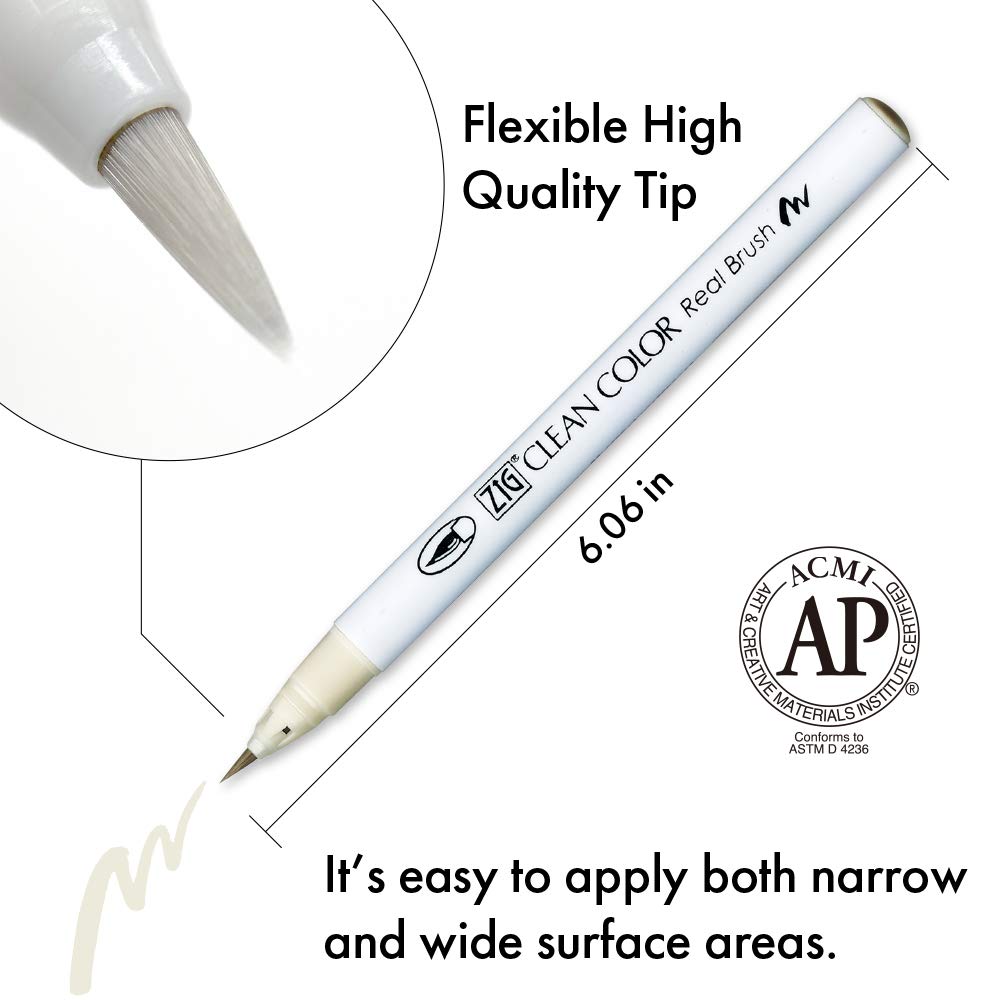 Kuretake Brush Pen Set: Clean Color Real Brush + MANGAKA with Pouch RBCN160/39V