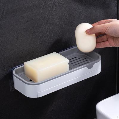 Hanging Box, Soap Dish Holder, Self Shower Wall Mount with Drain Tray Tray, Box