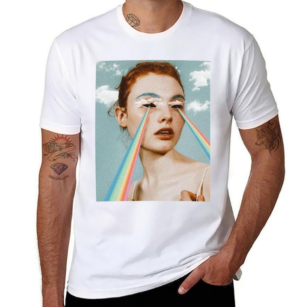 Tearing Rainbows Tshirt Basic Crew Neck Short Sleeve Top