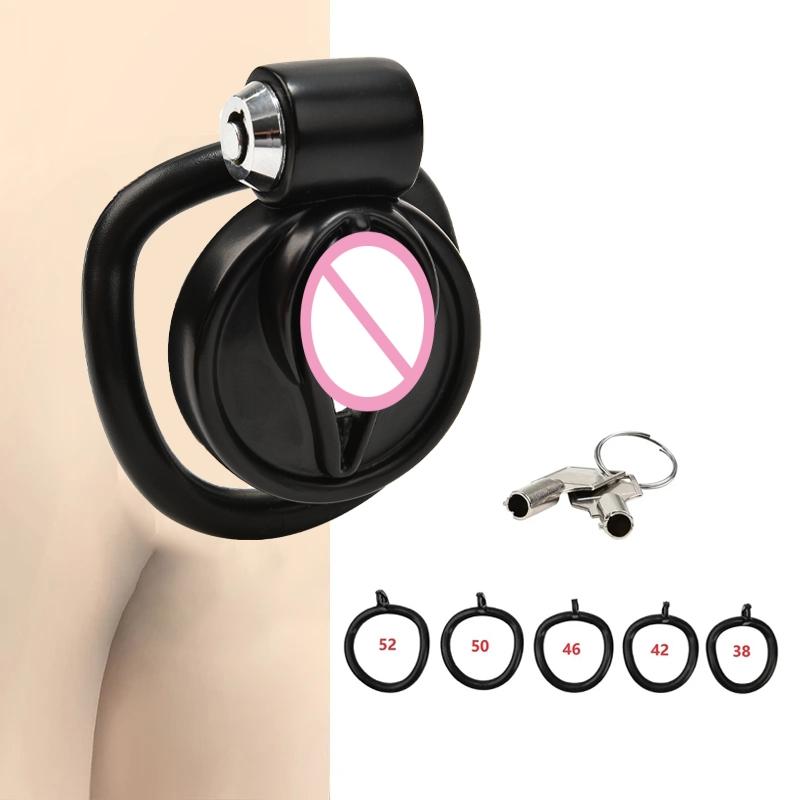 Male Penis Chastity Cage Set Bird Chastity Cage Belt With 5 Size Rings Abstinence Lock Ring Penis Lock Bondage Slave Man Sex Toy