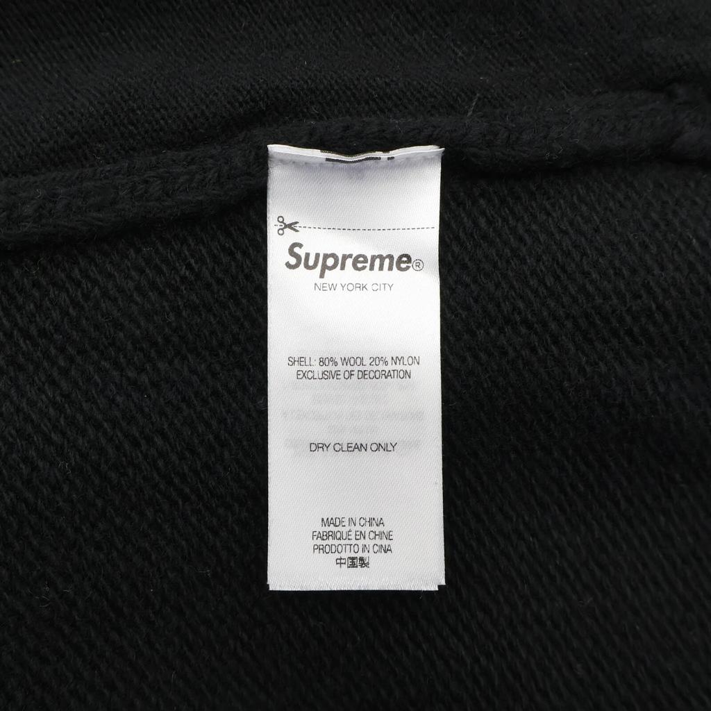 Supreme Pulover cu glugă și fermoar brodat Cina cea de Taină Negru