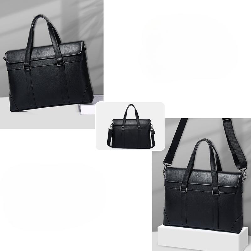 Laptop Bag Leather Briefcase Large-capacity Storage Single-shoulder Crossbody Handbag