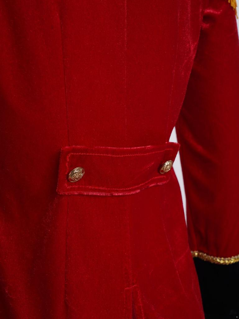 Jungen Zirkus Cosplay Kostüm Langarm Quastendetails Schräger Saum Mantel Rollenspiel Jacke