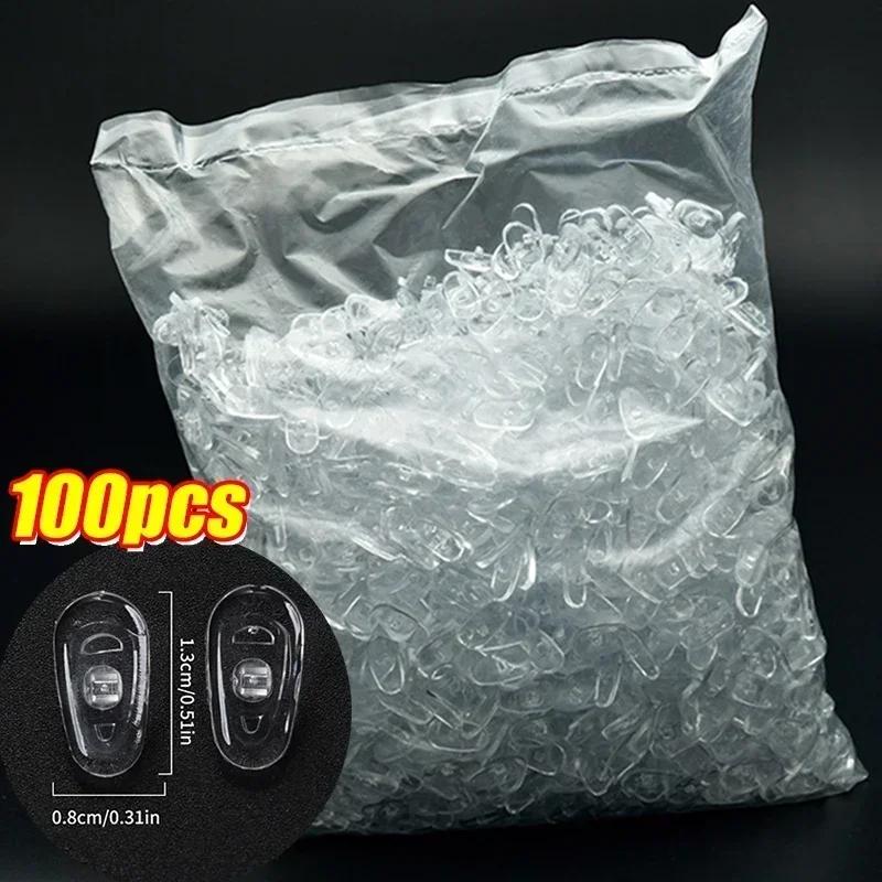 2/200Pcs Oval Eyeglass Nose Bracket Women Men DIY Clear Non-Slip Silicone Nose Pads Fashion Comfortable Daily Soft Nose Bracket
