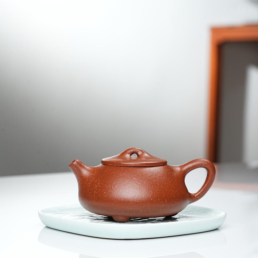 Authentic Handmade Yixing Zisha Shi Piao Teapot Set - Gongfu Tea, Large & Small Capacity Dragon Blood Sand Shi Piao 220ml