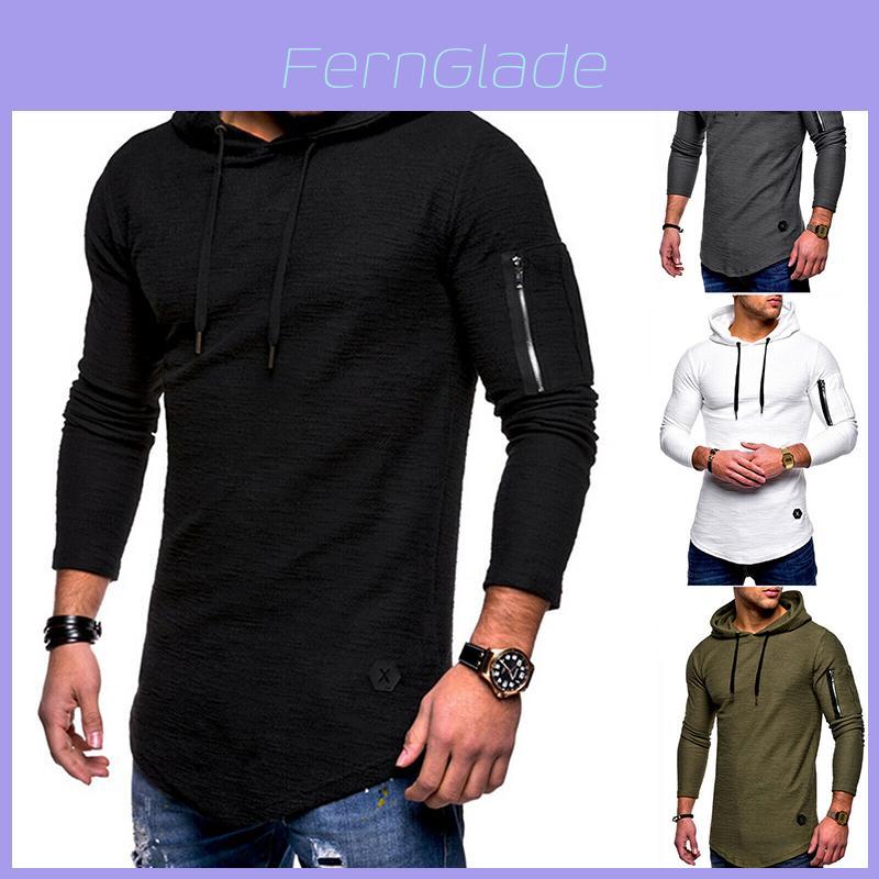 Men's Gym Slim Fit Hoodie With Drawstring And Zippered Arm For Maximum Style