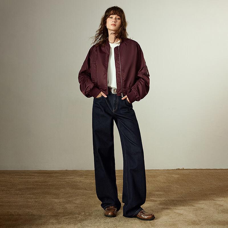 Women's Retro Glossy Nylon Baseball Jacket