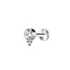 Hot Sale Body Jewelry: Titanium Labret Flatback Tragus Earring Stud Internal Thread Zircon Rings