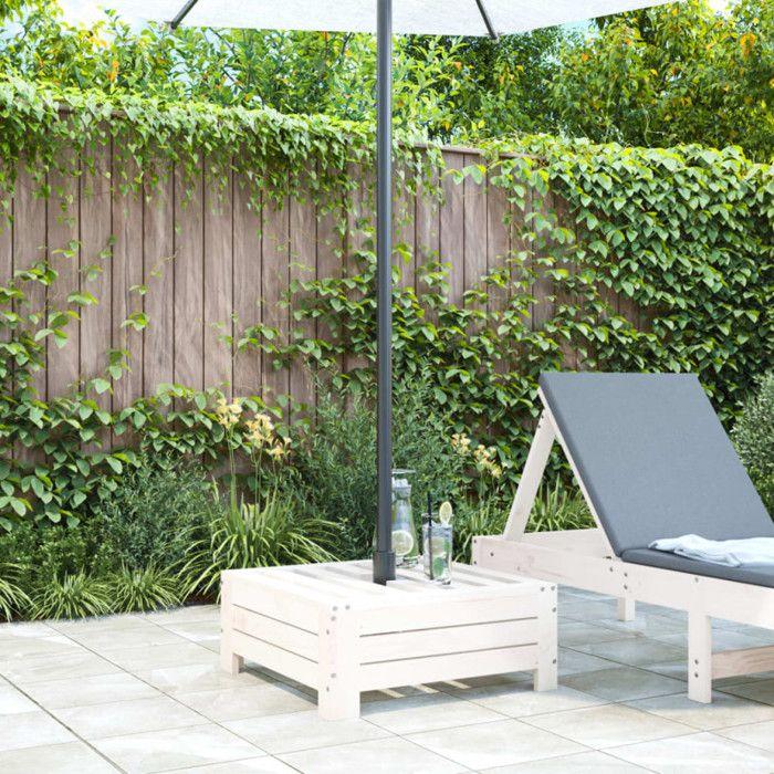 Base Cover for Parasol - VIDAXL - Solid Pine Wood - White - 63.5x63.5x26 Cm - Decorative