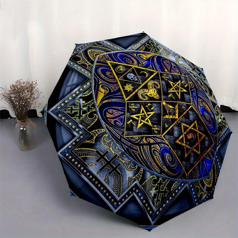 Divine Geometry Mandala Wall Art: Sacred Symbols for Spiritual HarmonyUmbrella, Portable 3-Fold Umbrella for Men & Women,Christmas Gift ES225