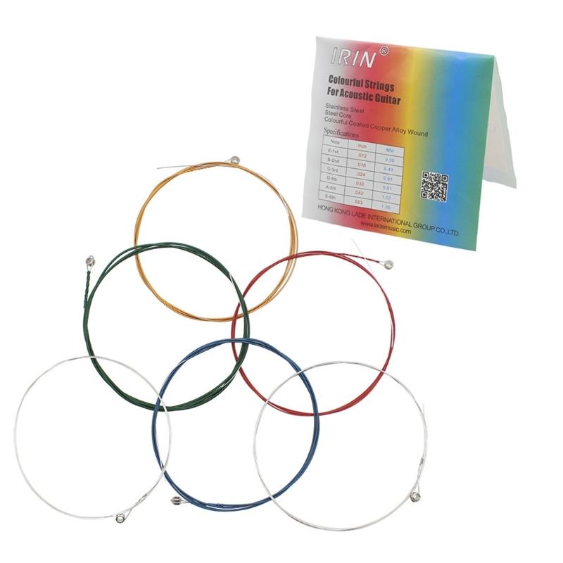 6Pcs/pack Folk Guitar String, Steel Core Guitar Strings Set Practice Replacement Part Accessory for Acoustic Folk Guitar