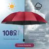 12-Rib Extra-Large Umbrella, Dual-Purpose for Sun and Rain, Sunshade Umbrella for Men and Women, Manual Reinforced Folding Sun Protection Umbrella