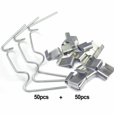 50/100PCS Greenhouse Glazing Glass Clamps Pane Z-Type And W-wire Clips Garden Greenhouse Supplies Stainless Steel Tool Parts
