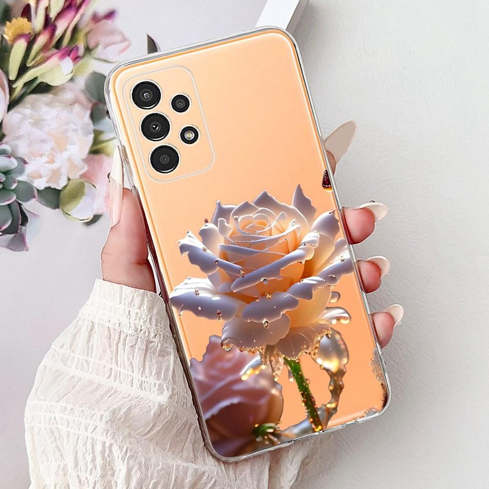 For Samsung Galaxy A13 SM-A135F Elegant Floral Butterfly Phone Case For Samsung A13 4G Soft Silicone TPU Cases