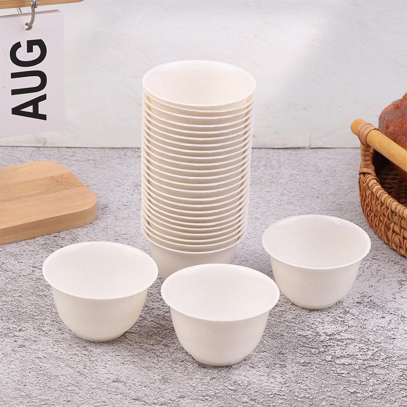 1Pc Transparent Cup Holder Or 50 Disposable Kung Fu Tea Cup Rice Husk Fiber Cup High Temperature Resistant Degradable Test Cups