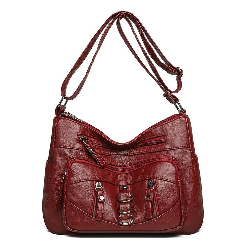 

Новая сумка-мессенджер многосекционная большой вместимости популярная простая повседневная универсальная сумка-мессенджер для поездок тренд красный