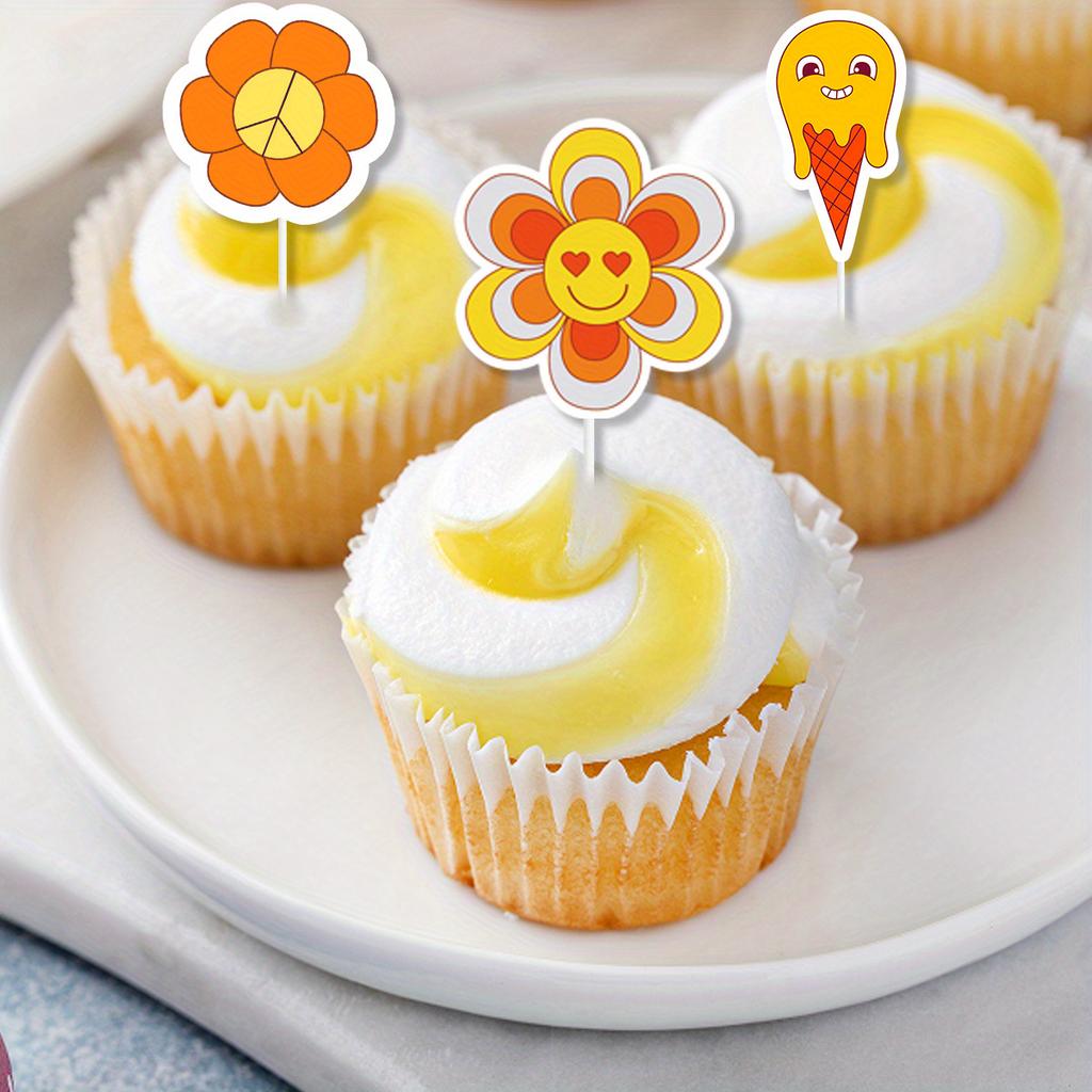 1set of 24pcs Cute DIY Disposable Cupcake Insert Flags Perfect for Birthday and Family Gathering Decor