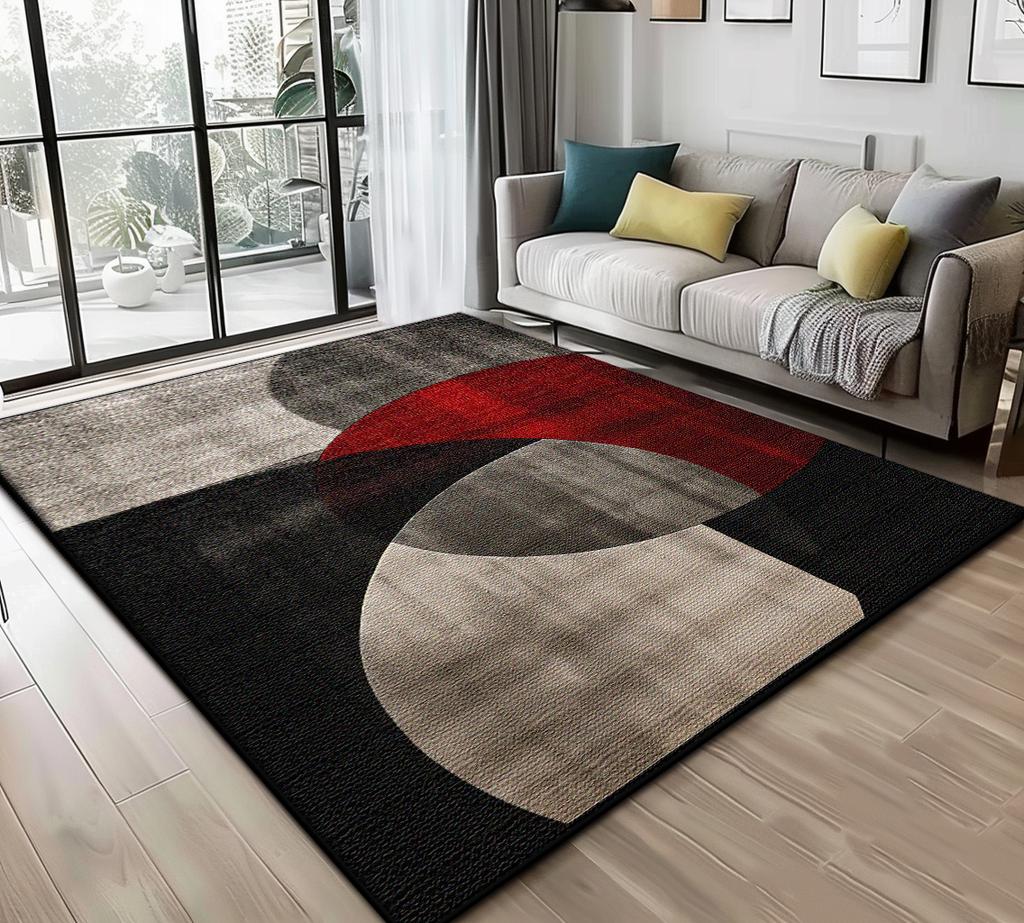 Nordic Abstract Carpet for Large Living Room Decoration Home Easy Cleaning Plush Rugs Cloakroom Bedroom Soft Antiskid Floor Mat