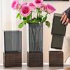 10/12x25/30cm Ornaments Multifunctional Acrylic Vase High-End Square Shape Elegant Home Decor Minimalist 1 Set