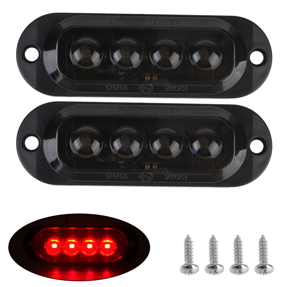 Universal DC 12V 24V Car Truck Trailer Beacon Lamp LED Side Light 4LED Waterproof Warning Light Marker Light