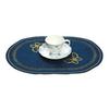 Linen Placemat Embroidery Butterflies Pattern Oval Heat-Resistant Stain-resistant Placemat Dining Accessories