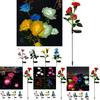 Color-changing Solar Rose Led Lights For Outdoor Garden Pathway Waterproof Lamp