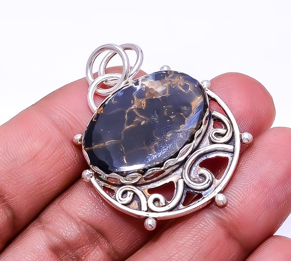 

Pietersite - Дизайнерский кулон Namibea ручной работы из стерлингового серебра 925 пробы 1,64 дюйма P14