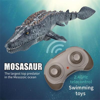 New Simulation Dinosaur Water Spray Shark Swinging Mosasaur 2.4G Wireless Charging Remote Control Water Toys for Boys and Children