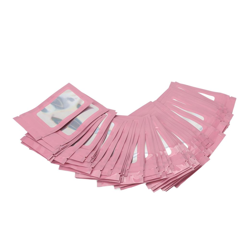 100pcs Ziplock Bags Self Sealing Holographic Reusable Food Storage Bags with Hanging Hole Orange