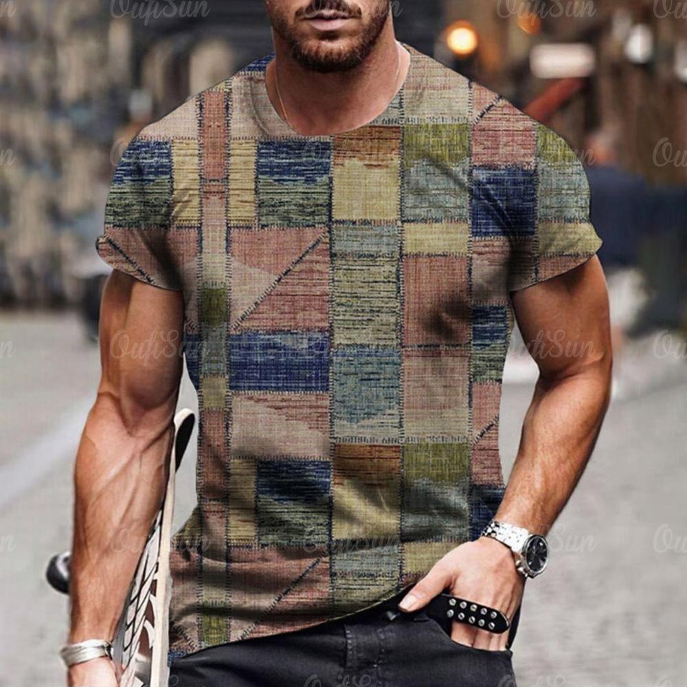 New Denim Pattern 3D Men's T Shirt Summer Short Sleeve O-Neck Pullover Fashion Street Sportwear Oversized Casual Male Clothing